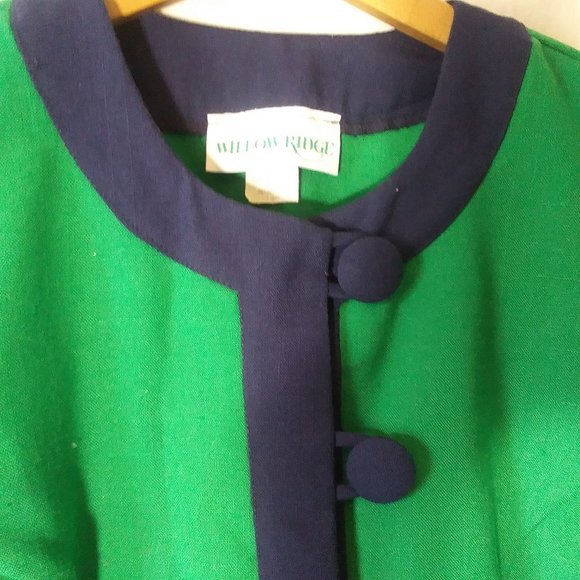 Vintage 80s Green/Blue Skirt Suit - Picture 4 of 13